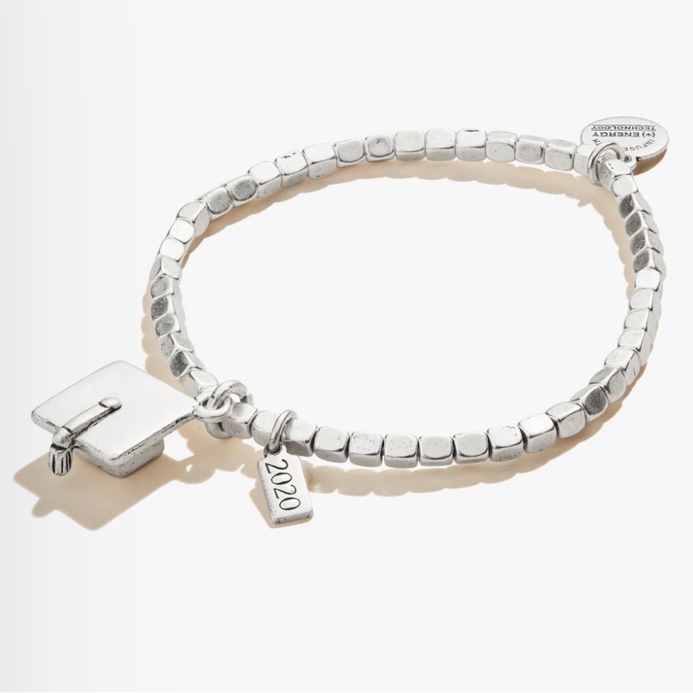 Alex and Ani Silver 2020 Graduation Cap Stretch Bracelet